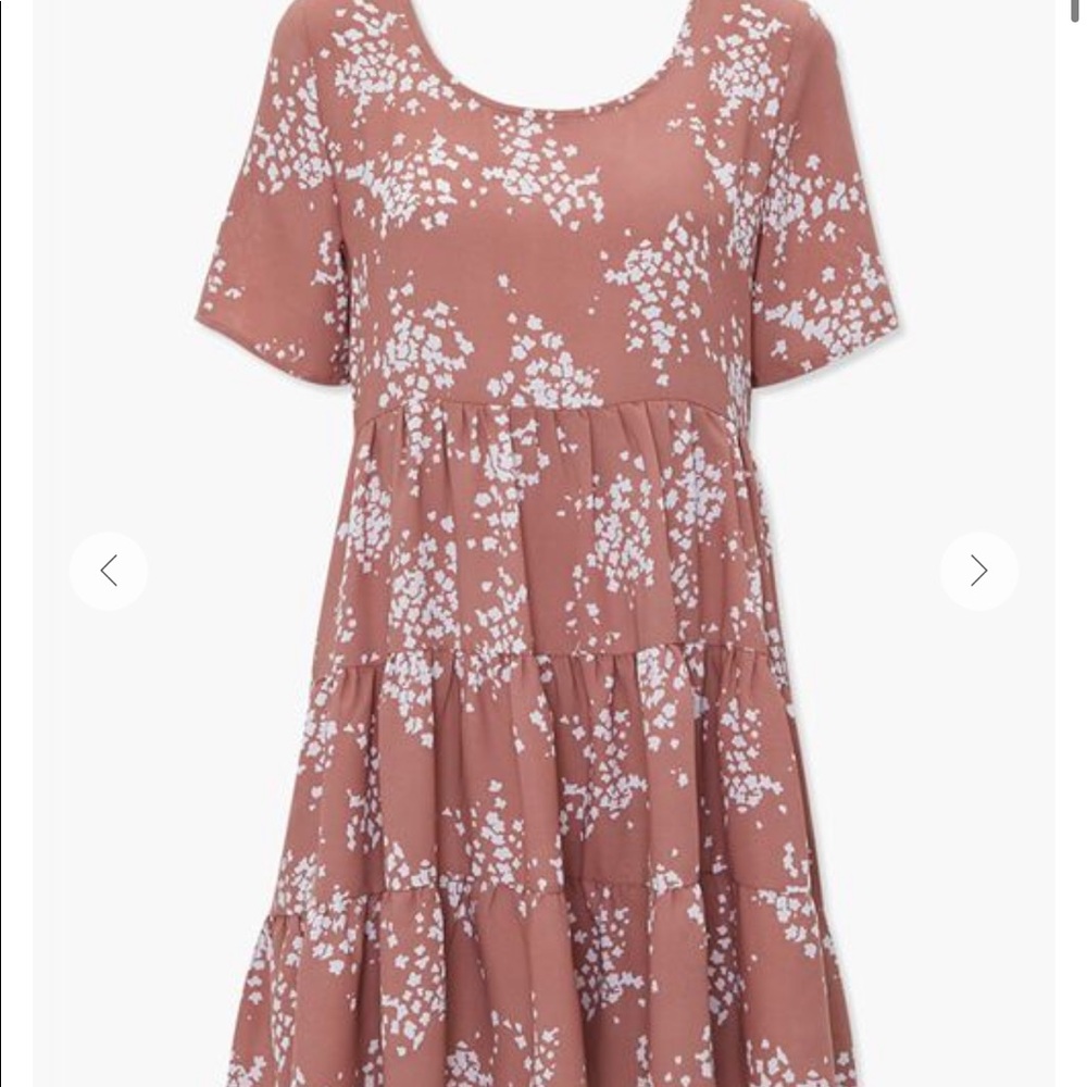 Speckled Mauve Print Tiered Mini Dress